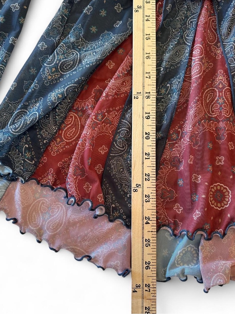 Natural Life Sierra Bandana Paisley Mesh Ruffle Boho Babydoll Button Up Top NWT - Picture 8 of 8